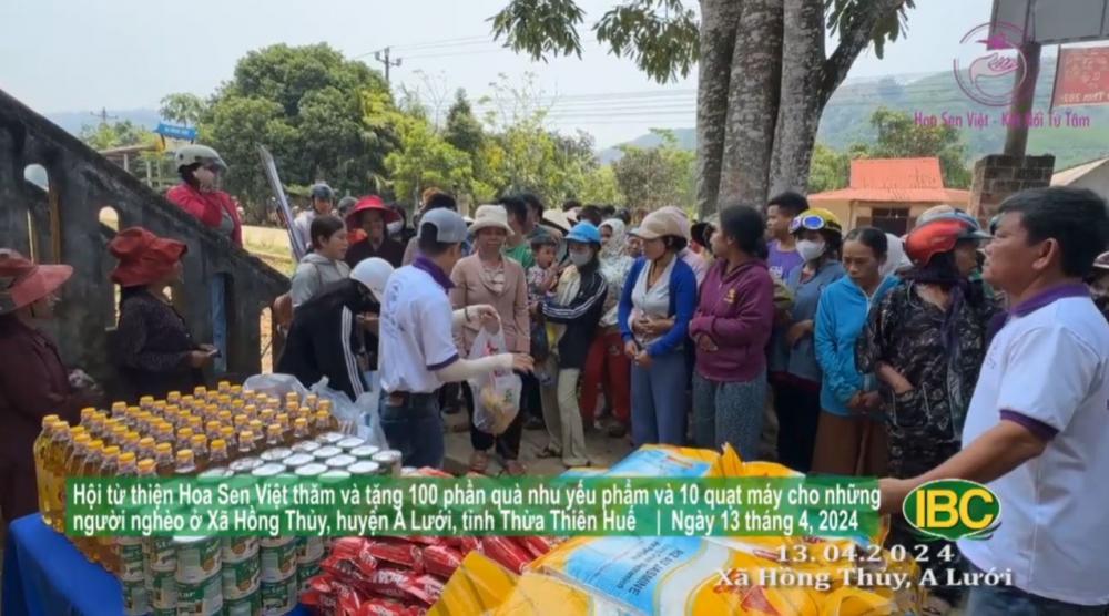 [2024.04.13] Tặng 100 phần quà và 10 quạt máy cho người nghèo ở A Lưới, tỉnh TT Huế