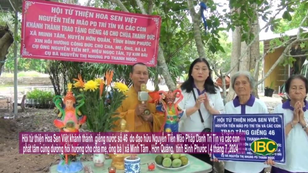 [2024.07.04] Khánh thành giếng 46 do GĐ Nguyễn Tiến Mão và các con phát tâm - Bình Phước