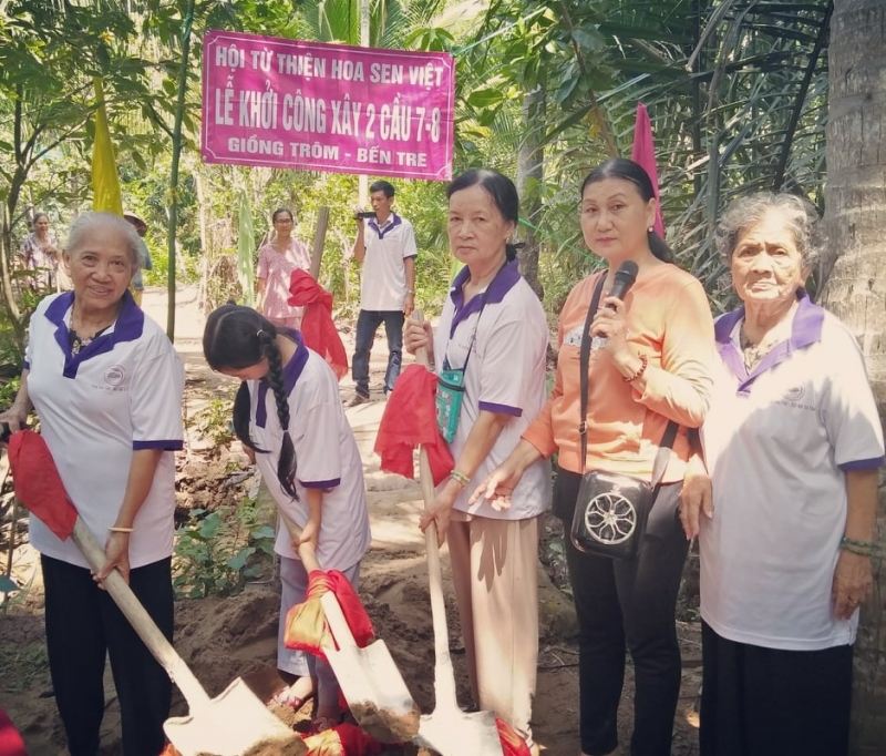 Hoa Sen Việt khởi công xây 2 cầu số 7&8 ở xã Thạnh Phú Đông - Giồng Trôm - Bến Tre - Ngày 21 tháng 7, 2019