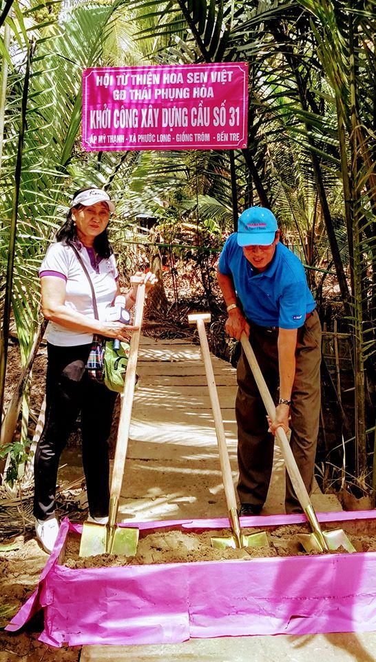 Hoa Sen Việt khởi công xây cây cầu số 31 Thái Phụng Hòa tại Bến Tre ,ngày 24 tháng 5, 2020