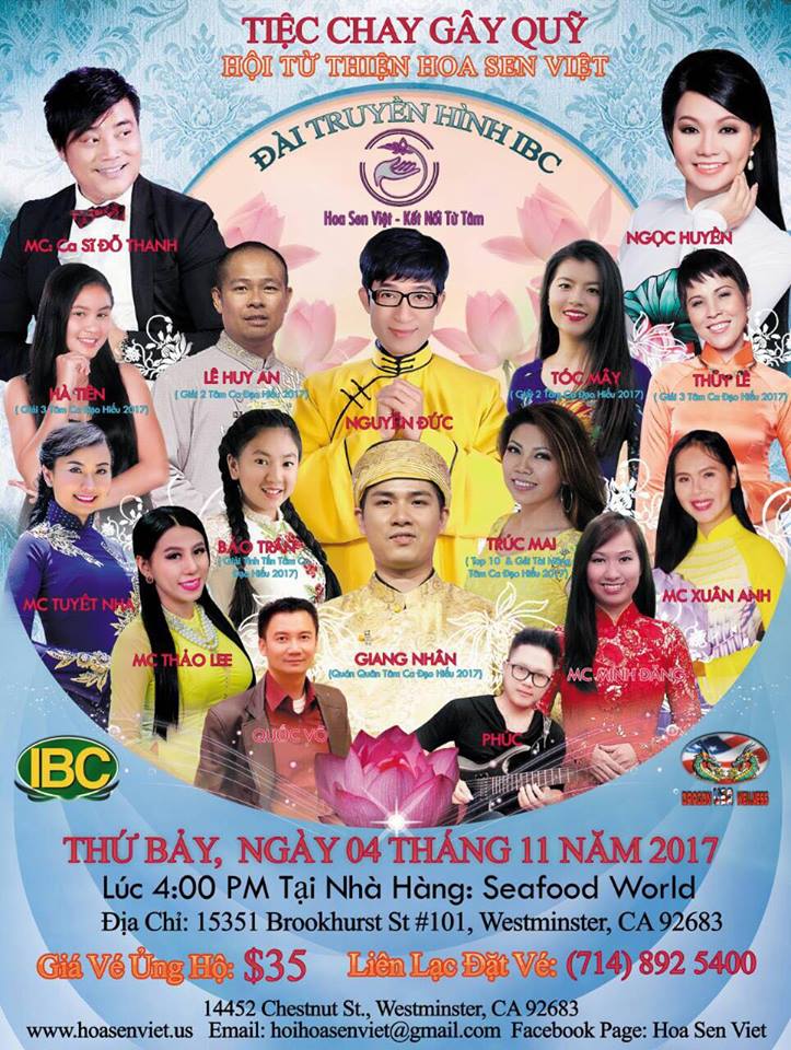 [2017.11.04] Thông báo Tiệc chay gây quỹ Hội Từ Thiện Hoa Sen Việt